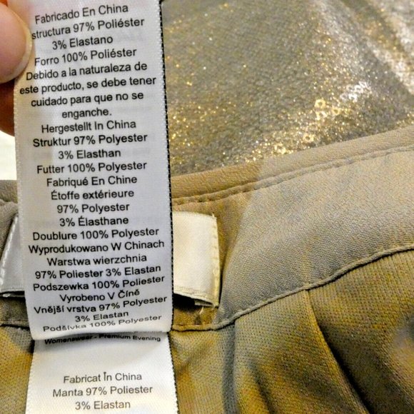 Gold Pencil SKIRT Fitted Gorgeous Party Prom Dinner Date Night Size UK 8 = US 4 - Picture 11 of 15